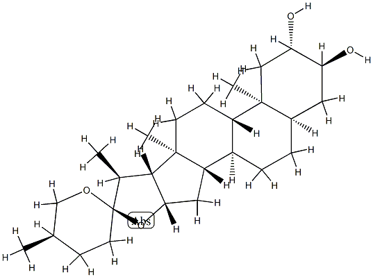 (25R)-5β-스피로스탄-2β,3α-디올 구조식 이미지