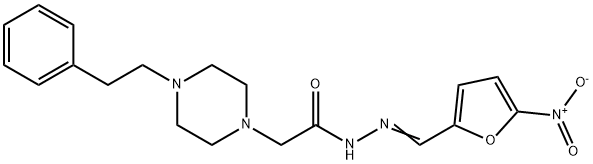 N'-[(5-Nitrofuran-2-yl)methylene]-4-phenethyl-1-piperazineacetic acid hydrazide Structure