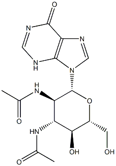 9-[2,3-Bis(acetylamino)-2,3-dideoxy-β-D-glucopyranosyl]-1,9-dihydro-6H-purin-6-one Structure