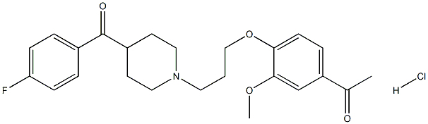 Ethanone,1-[4-[3-[4-(4-fluorobenzoyl)-1-piperidinyl]propoxy]-3-methoxyphenyl]-,hydrochloride (1:1) 구조식 이미지