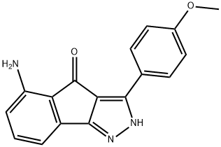 Indeno[1,2-c]pyrazol-4(2H)-one, 5-amino-3-(4-methoxyphenyl)- Structure