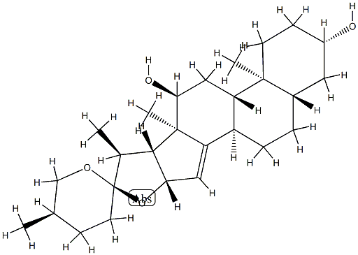 (25R)-5α-Spirost-14-ene-3β,12α-diol 구조식 이미지