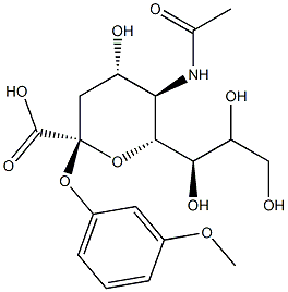 5-N-acetyl-2-O-(3-methoxyphenyl)-alpha-D-neuraminic acid Structure
