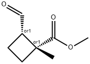 시클로부탄카르복실산,2-포르밀-1-메틸-,메틸에스테르,(1R,2S)-rel-(9CI) 구조식 이미지