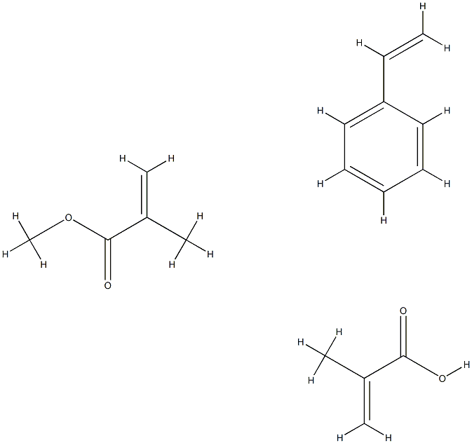 2-프로펜산,2-메틸-,에테닐벤젠및메틸2-메틸-2-프로페노에이트중합체 구조식 이미지