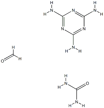 요소, 포름알데히드와 1,3,5-트리아진-2,4,6-트리아진과 결합한 폴리머 구조식 이미지
