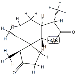(3aR,8bR)-3a,3b,4,5,5aα,8aβ-Hexahydro-3aβ,3bα,6α-trimethyl-1H-cyclopenta[2,3]cyclopropa[1,2-g]benzofuran-3,7(2H,6H)-dione 구조식 이미지
