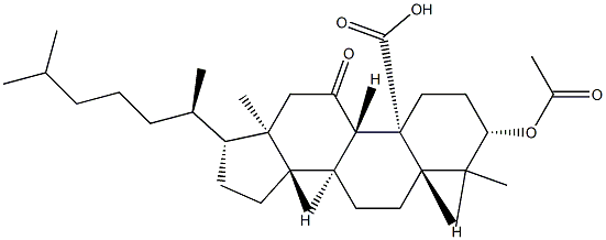3β-아세틸옥시-11-옥소-5α-라노스탄-19-오산 구조식 이미지