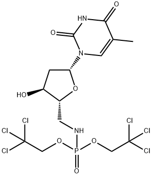 5'-데옥시-5'-[비스(2,2,2-트리클로로에톡시)포스피닐아미노]티미딘 구조식 이미지
