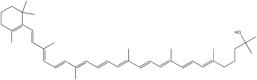 1'-하이드록시-1',2'-디하이드로-β,ψ-카로틴 구조식 이미지