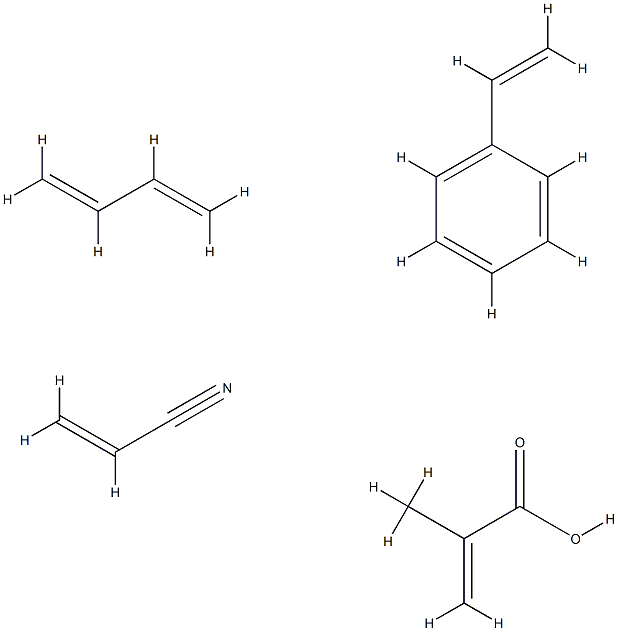 2-Propenoic acid, 2-methyl-, polymer with 1,3-butadiene, ethenylbenzene and 2-propenenitrile Structure