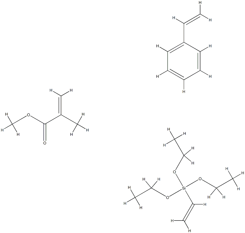 메틸 2-메틸-2-프로페노에이트, 중합체, 에테닐벤젠과 에테닐트리에톡시실란 함유 구조식 이미지