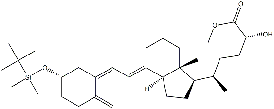 (3β,5Z,7E,24R)-3-[[(1,1-DiMethylethyl)diMethylsilyl]oxy]-24-hydroxy-9,10-secochola-5,7,10(19)-triene-24-carboxylic Acid Methyl Ester Structure