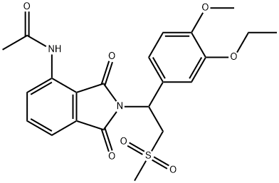 N-[2-[1-(3-Ethoxy-4-methoxyphenyl)-2-(methylsulfonyl)ethyl]-2,3-dihydro-1,3-dioxo-1H-isoindol-4-yl]acetamide 구조식 이미지