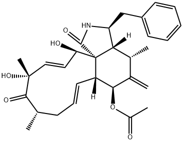 (7S,13E,16S,18R,19E,21R)-7-Acetoxy-18,21-dihydroxy-16,18-dimethyl-10-phenyl[11]cytochalasa-6(12),13,19-triene-1,17-dione 구조식 이미지