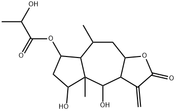 (3aS,4aβ,7aβ)-Dodecahydro-4,5-dihydroxy-7-(2-hydroxy-1-oxopropoxy)-8α-methyl-3-methyleneazuleno[6,5-b]furan-2-one Structure