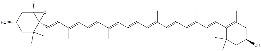 (3S,3'R,5R,6S)-5,6-Epoxy-5,6-dihydro-β,β-carotene-3,3'-diol 구조식 이미지
