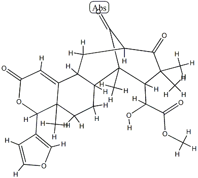 4-(3-Furanyl)-4,4a,5,6,6a,7,8,9,10,11,12,12a-dodecahydro-α-hydroxy-4a,7,9,9-tetramethyl-2,10,13-trioxo-7,11-methano-2H-cycloocta[f][2]benzopyran-8-acetic acid methyl ester 구조식 이미지