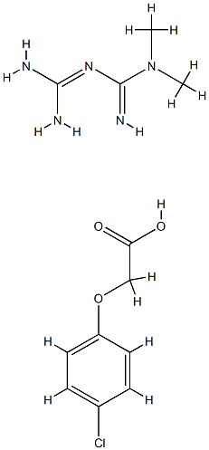 (p-chlorophenoxy)acetic acid, compound with 1,1-dimethylbiguanide (1:1) Structure