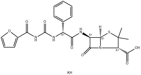 (2S,5β)-6α-[[(S)-[[[(2-Furanylcarbonyl)amino]carbonyl]amino]phenylacetyl]amino]-3,3-dimethyl-7-oxo-4-thia-1-azabicyclo[3.2.0]heptane-2β-carboxylic acid potassium salt Structure