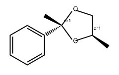 trans-(±)-2,4-dimethyl-2-phenyl-1,3-dioxolane 구조식 이미지