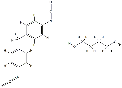 1,4-Butanediol, polymer with 1,1'-methylenebis(4-isocyanatobenzene) (9CI) Structure