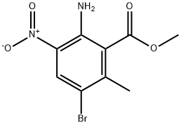methyl 2-amino-5-bromo-6-methyl-3-nitro-benzoate(WX191957) Structure