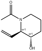 3-Piperidinol, 1-acetyl-2-ethenyl-, (2R,3S)-rel- (9CI) Structure