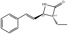2-Azetidinone,3-ethyl-4-[(1E)-2-phenylethenyl]-,(3R,4R)-rel-(9CI) Structure