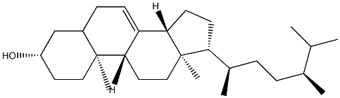 (24S)-24-Methylcholest-7-en-3β-ol Structure