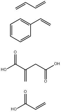 Butanedioic acid, methylene-, polymer with 1,3-butadiene, ethenylbenzene and 2-propenoic acid Structure