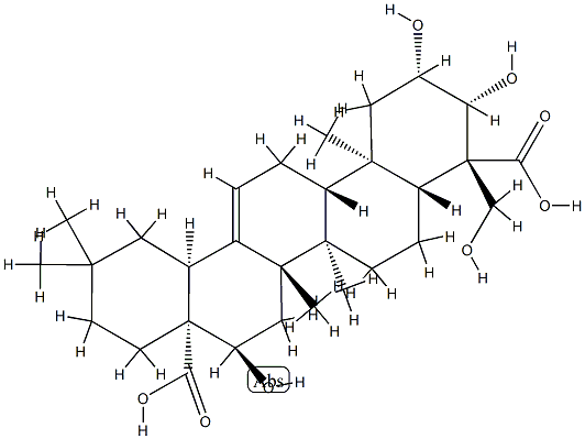 (4S)-2β,3β,16α,23-Tetrahydroxyolean-12-ene-24,28-dioic acid Structure