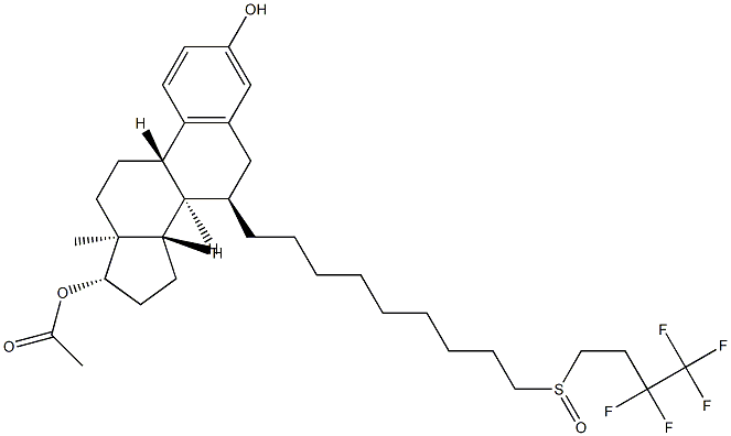 (7a,17b)-7-7-[9-[(4,4,5,5,5-Pentafluoropentyl)sulfinyl]nonyl]-estra-1,3,5(10)-triene-3,17-diol 17-acetate 구조식 이미지