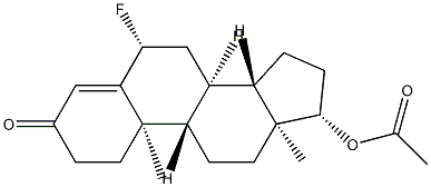 17β-(아세틸옥시)-6β-플루오로안드로스트-4-엔-3-온 구조식 이미지