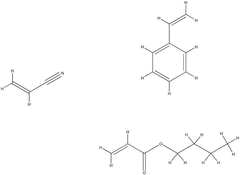 2-Propenoic acid, butyl ester, polymer with ethenylbenzene and 2-propenenitrile Structure