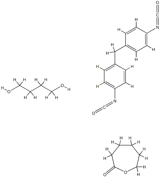 2-옥세파논, 중합물 ,함유 1,4-부탄디올 과 1,1'-메틸렌비스 (4-이소시아나토벤젠) 구조식 이미지