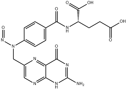 L-Glutamic acid,N-[4-[[(2-amino-1,4-dihydro-4-oxo-6-pteridinyl)methyl]nitrosoamino]benzoyl]-(9CI) 구조식 이미지