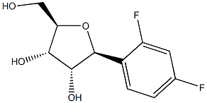 (1S)-1,4-Anhydro-1-C-(2,4-difluorophenyl)-D-ribitol 구조식 이미지