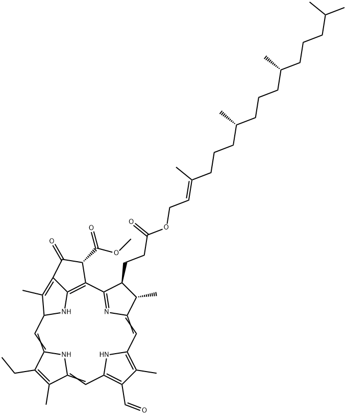 (132R)-3-Deethyl-3-formyl-132α-(methoxycarbonyl)phytochlorin phytyl ester Structure