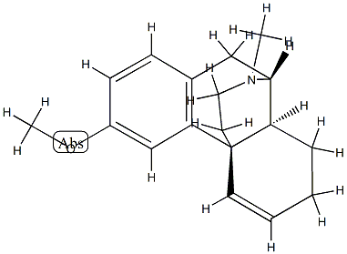 (9α,13α,14α)-5,6-Didehydro-3-methoxy-17-methylmorphinan 구조식 이미지