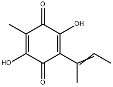 2,5-Cyclohexadiene-1,4-dione,2,5-dihydroxy-3-methyl-6-(1-methyl-1-propenyl)-(9CI) 구조식 이미지