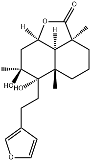 (2aS,8aα)-Decahydro-6-[2-(3-furyl)ethyl]-6α,7β-dihydroxy-2aα,5aβ,7-trimethyl-2H-naphtho[1,8-bc]furan-2-one 구조식 이미지