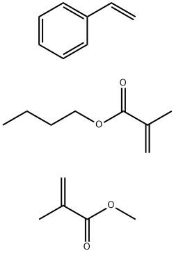 에텐일벤젠과 메틸 2-메틸-2-프로펜산과의 2-메틸-2-프로펜 산 부틸 에스테르 중합체 구조식 이미지