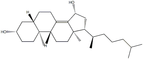 5α-콜레스트-8(14)-엔-3,15,-디올 구조식 이미지