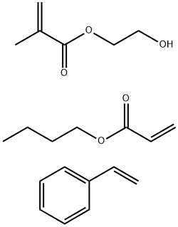 2-Propenoic acid, 2-methyl-, 2-hydroxyethyl ester, polymer with butyl 2-propenoate and ethenylbenzene Structure