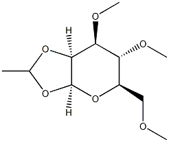 1-O,2-O-Ethylidene-3-O,4-O,6-O-trimethyl-β-D-mannopyranose 구조식 이미지