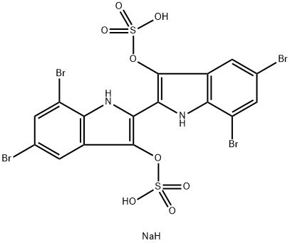 disodium 5,5',7,7'-tetrabromo[2,2'-bi-1H-indole]-3,3'-diyl disulphate 구조식 이미지