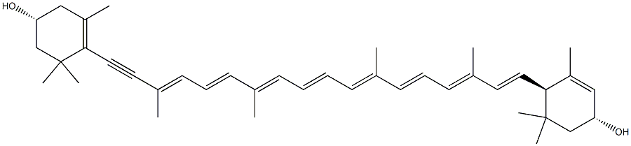 (3R,3'R,6'R)-7,8-Didehydro-β,ε-carotene-3,3'-diol 구조식 이미지