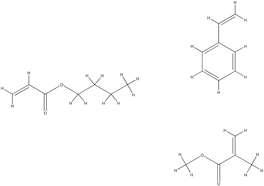 2-Propenoic acid, 2-methyl-, methyl ester, polymer with butyl 2-propenoate and ethenylbenzene Structure