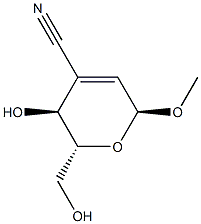 알파-D-에리트로-Hex-2-에노피라노시드,메틸3-시아노-2,3-디데옥시-(9CI) 구조식 이미지
